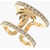 Palm Angels Gold-Tone Brass Ring With Rhinestones Gold