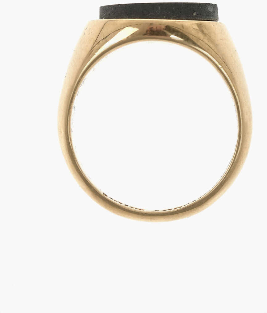 Inele Palm Angels Gold-Tone Brass Signet Ring Gold Barbati (BM 19746734) 2