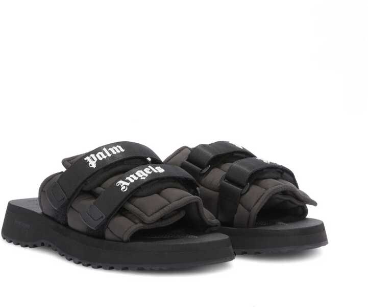 Sandale Palm Angels Suicoke Sandals In Solid Color Moto-P With Contrast Logo Black Barbati (BM 19746740) 2