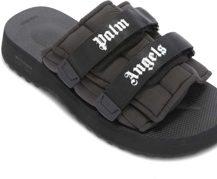 Sandale Palm Angels Suicoke Sandals In Solid Color Moto-P With Contrast Logo Black Barbati (BM 19746740) 4