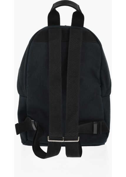 Rucsacuri Palm Angels Maxi Cotton Backpack With Leather Trim Black Barbati (BM 19746743) 2