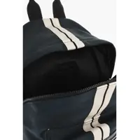 Rucsacuri pentru Barbati - Rucsacuri Palm Angels Maxi Cotton Backpack With Leather Trim Black Barbati (BM 19746743) - B-mall.ro