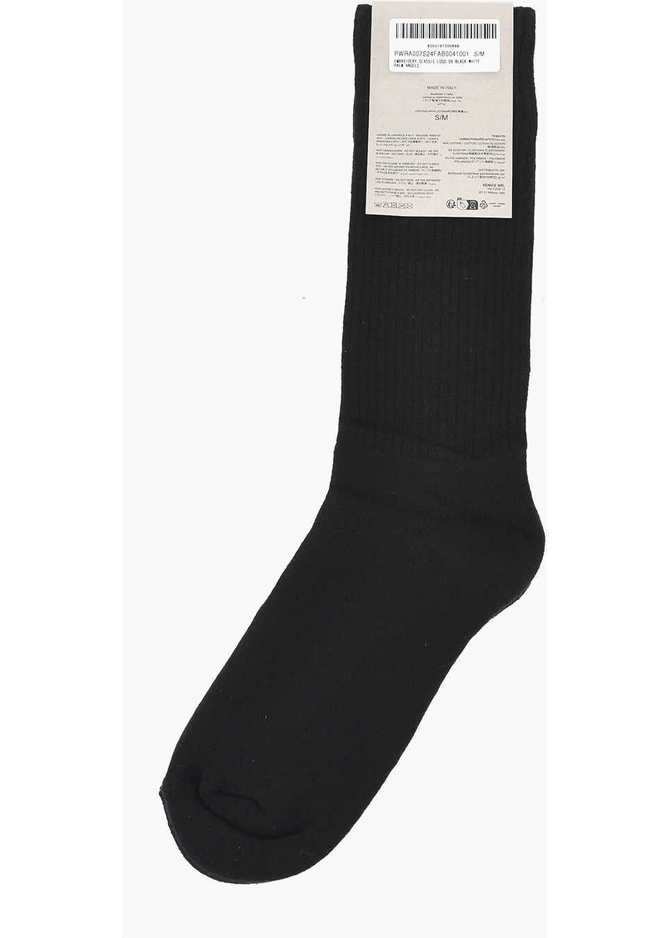 Sosete Palm Angels Solid-Color Cotton Socks Black Femei (BM 19746746) 3