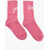 Palm Angels Cotton-Blend Socks With Contrast Logo Pink