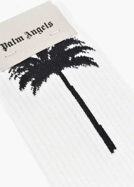 Sosete Palm Angels Solid-Color Socks With Contrast Details White Femei (BM 19746755) 2