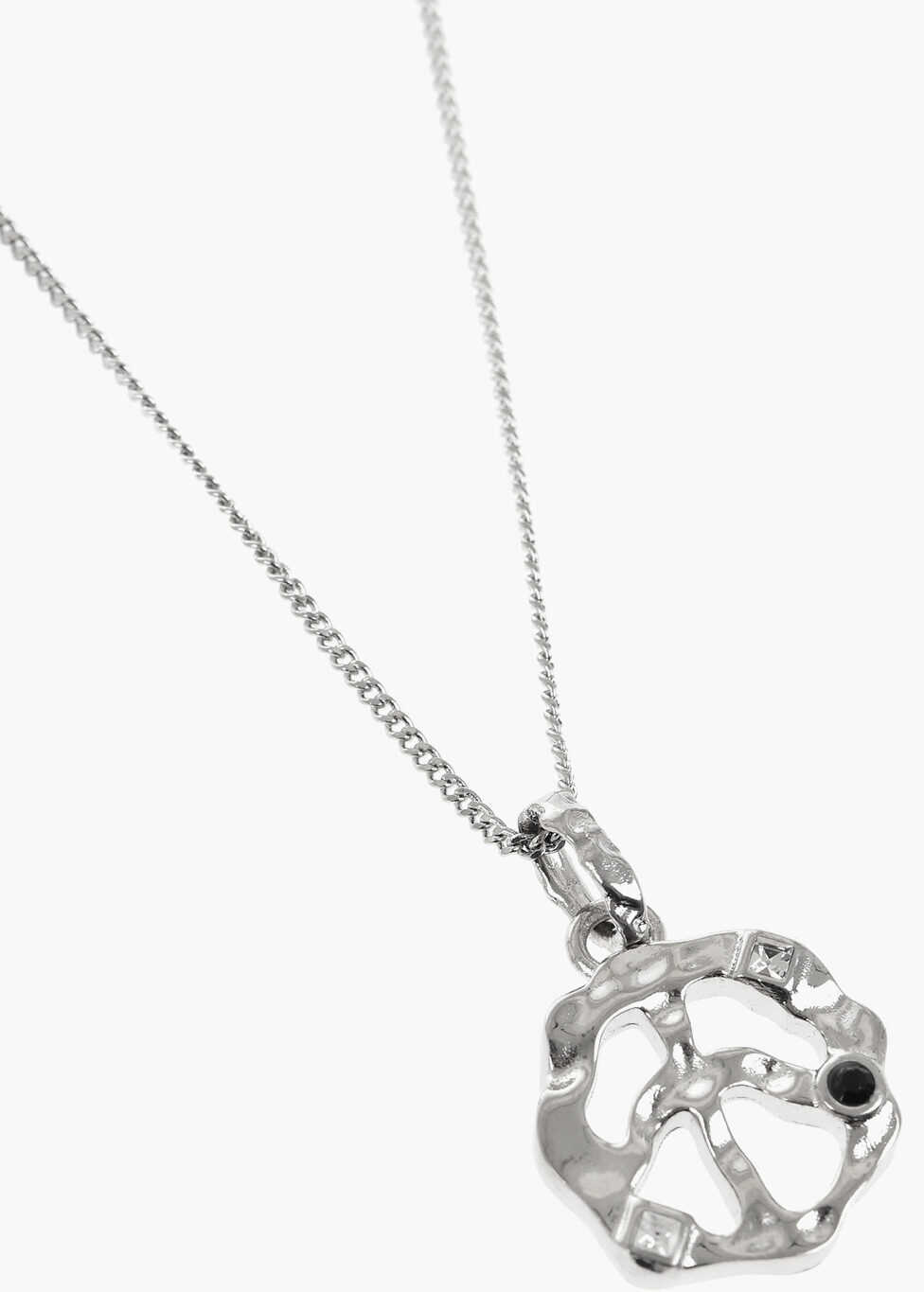 Coliere Palm Angels Brass Chain Necklace With Pendant Silver Barbati (BM 19746773) 2