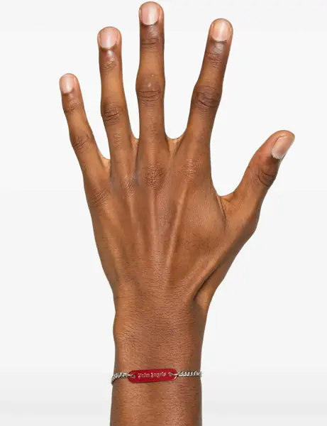 Bratari Palm Angels Chain Bracelet With Logo Plate Silver Barbati (BM 19746788) 2