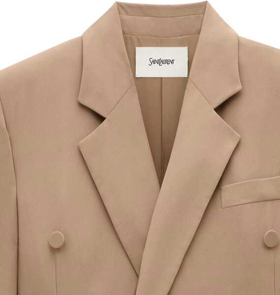 Sacouri Saint Laurent Silk Blazer CAPPUCCINO Femei (BM 19747088) 3