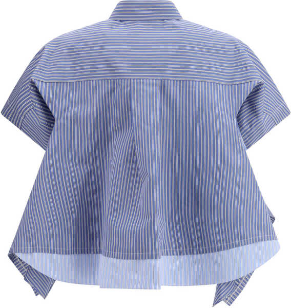 Camasi casual Sacai Cropped cotton Shirt BLUE STRIPE Femei (BM 19747094) 2