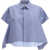 Sacai Cropped cotton Shirt BLUE STRIPE