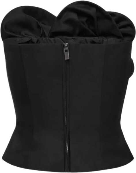 Topuri Magda Butrym Wool and silk corset Top with sculptural neckline BLACK Femei (BM 19747109) 4