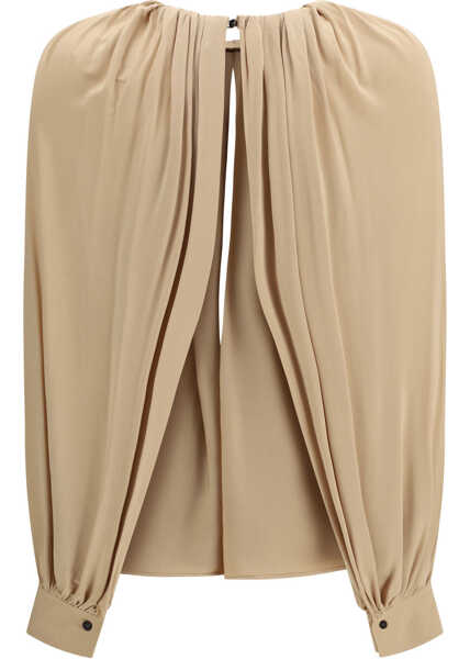 Bluze Ferragamo Open-back Blouse BEIGE/MARRON Femei (BM 19747133) 2