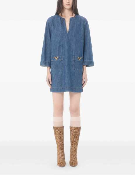 Rochii Valentino Garavani Denim Dress MEDIUM BLUE DENIM Femei (BM 19747136) 3