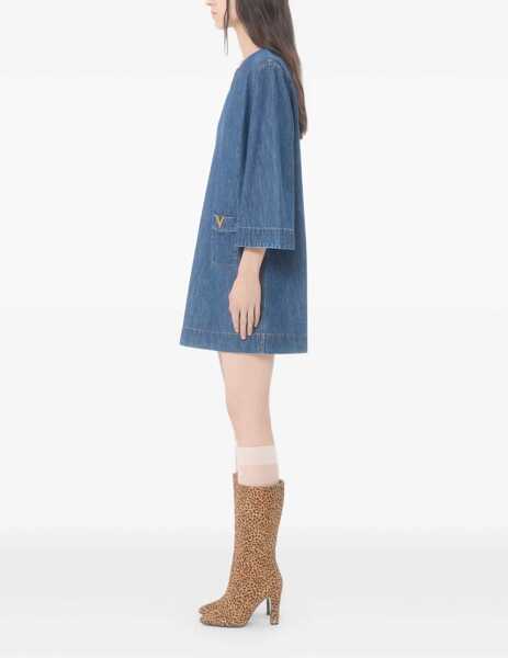 Rochii Valentino Garavani Denim Dress MEDIUM BLUE DENIM Femei (BM 19747136) 4