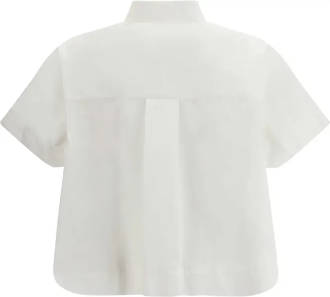Camasi casual Sacai Cropped cotton Shirt OFF WHITE Femei (BM 19747166) 2