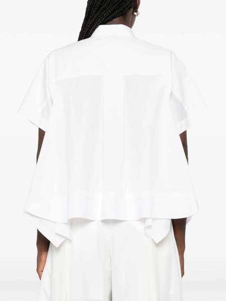 Camasi casual Sacai Cropped cotton Shirt OFF WHITE Femei (BM 19747166) 4