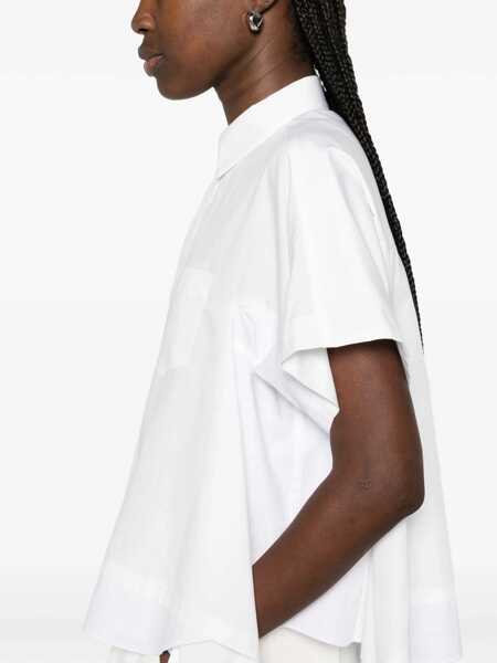 Camasi casual Sacai Cropped cotton Shirt OFF WHITE Femei (BM 19747166) 5