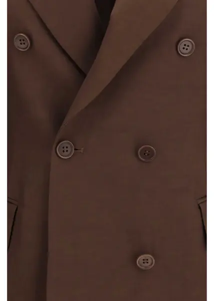 Sacouri P.A.R.O.S.H. Double-breasted Blazer in a ribbed fabric MARRONE Femei (BM 19747175) 3