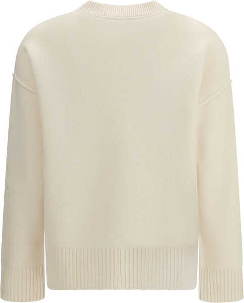 Pulovere AMI Paris Ami De Coeur Sweater ECRU/ROUGE Femei (BM 19747178) 2