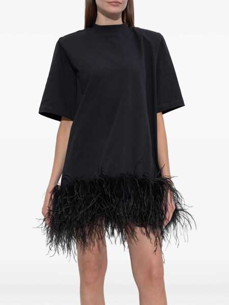 Rochii THE ATTICO Short feather Dress BLACK Femei (BM 19747184) 3