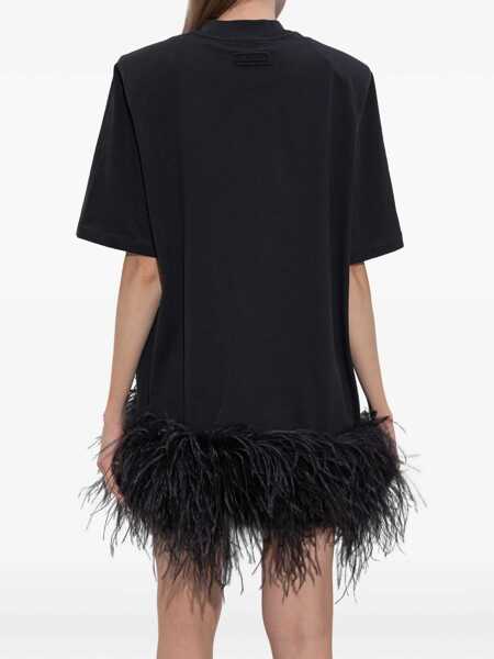 Rochii THE ATTICO Short feather Dress BLACK Femei (BM 19747184) 4