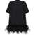THE ATTICO Short feather Dress BLACK