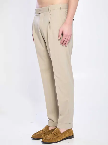 Pantaloni casual PT TORINO Rebel Stretch Virgin Wool Pants BEIGE Barbati (BM 19747313) 2