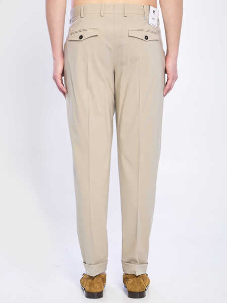 Pantaloni casual PT TORINO Rebel Stretch Virgin Wool Pants BEIGE Barbati (BM 19747313) 4