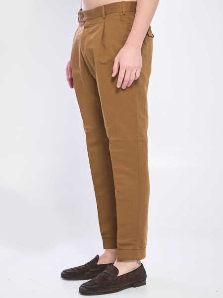Pantaloni casual PT TORINO Rebel Pants In Linen And Cotton BROWN Barbati (BM 19747328) 2
