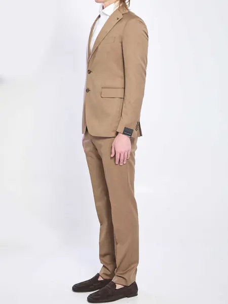 Costume Tagliatore Single-Breasted Suit In Super 130S Virgin Wool BROWN Barbati (BM 19747334) 2