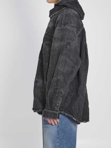 Geci Parka Balenciaga Hooded Denim Parka BLACK Barbati (BM 19747340) 2