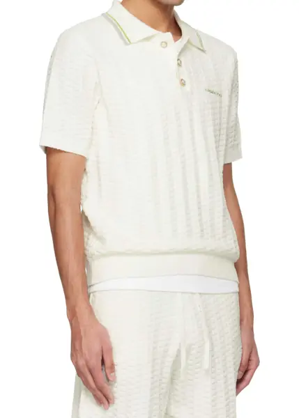 Tricouri Polo Casablanca Tennis Boucl Polo Shirt WHITE Barbati (BM 19747349) 2