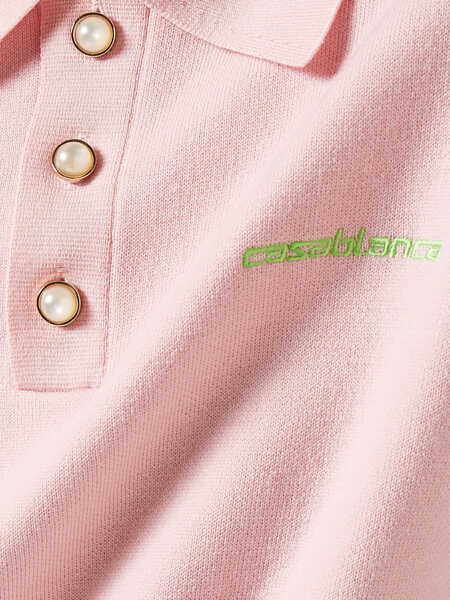 Tricouri Polo Casablanca Wool-Blend Polo Shirt PINK Barbati (BM 19747373) 3