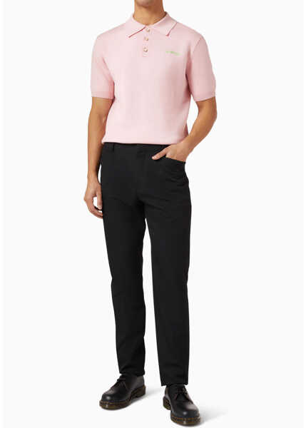 Tricouri Polo Casablanca Wool-Blend Polo Shirt PINK Barbati (BM 19747373) 4