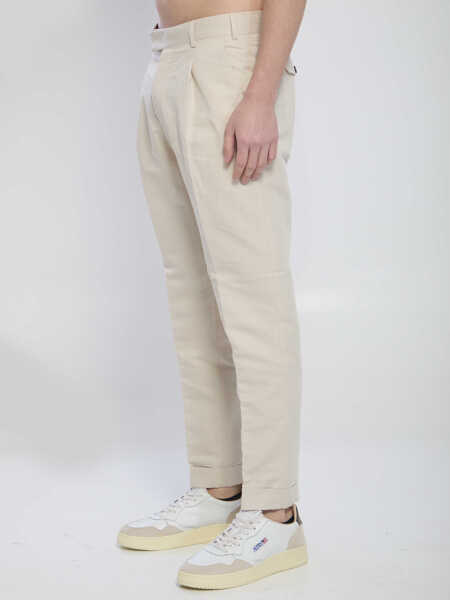 Pantaloni casual PT TORINO Rebel Pants In Linen And Cotton CREAM Barbati (BM 19747385) 2