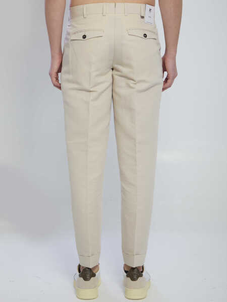 Pantaloni casual PT TORINO Rebel Pants In Linen And Cotton CREAM Barbati (BM 19747385) 4