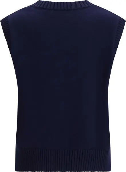 Pulovere AMI Paris Sleeveless V-neck knitted Sweater ENCRE/ECRU Femei (BM 19747481) 2