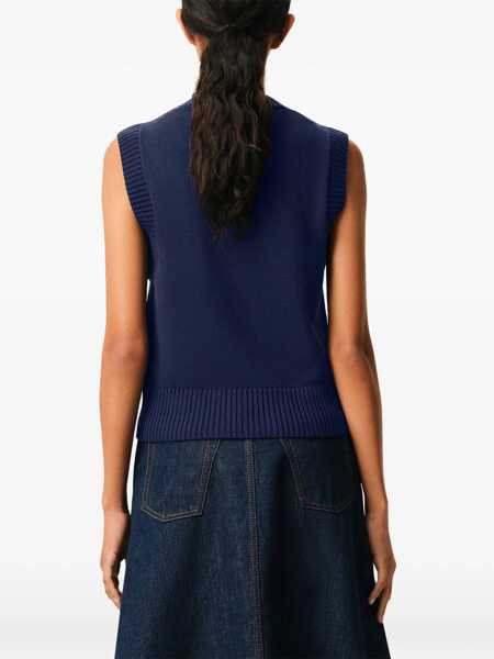 Pulovere AMI Paris Sleeveless V-neck knitted Sweater ENCRE/ECRU Femei (BM 19747481) 4