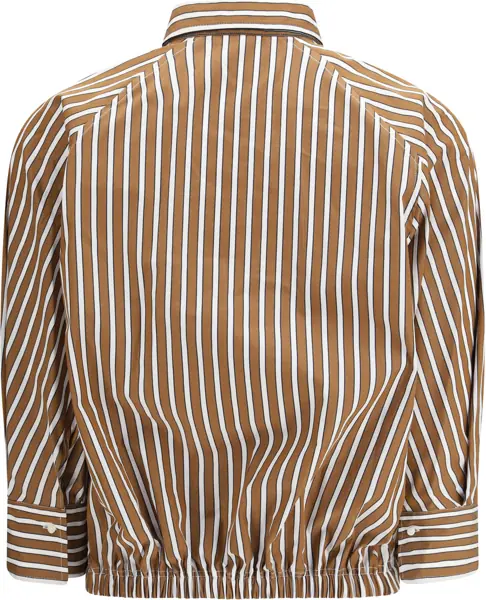 Camasi casual Brunello Cucinelli Shadow stripe poplin Shirt TABACCO/RIGA NERA/BIANCO Femei (BM 19747499) 2