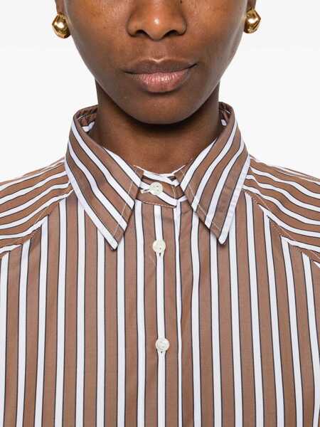Camasi casual Brunello Cucinelli Shadow stripe poplin Shirt TABACCO/RIGA NERA/BIANCO Femei (BM 19747499) 5