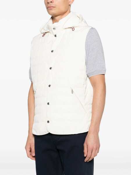 Geci de iarna Brunello Cucinelli Sporty Down Jacket OFF WHITEPANAMA Barbati (BM 19747505) 3