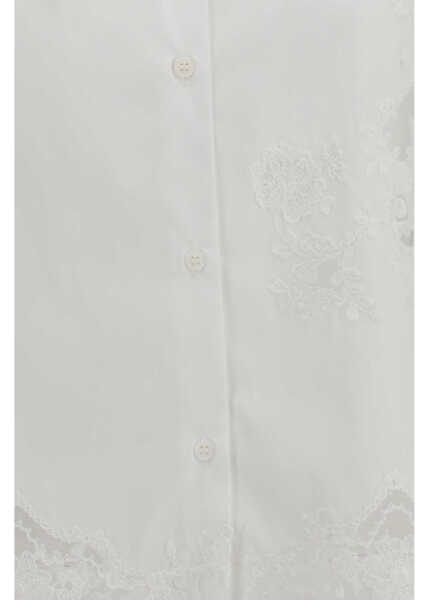 Camasi casual Ermanno Scervino Cotton Shirt with lace detail BRIGHT WHITE/OTTICO Femei (BM 19747511) 3