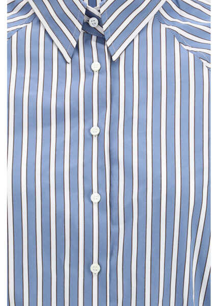 Camasi casual Brunello Cucinelli Shadow stripe poplin Shirt CELESTE/RIGA MARRONE/BIANCO Femei (BM 19747529) 3
