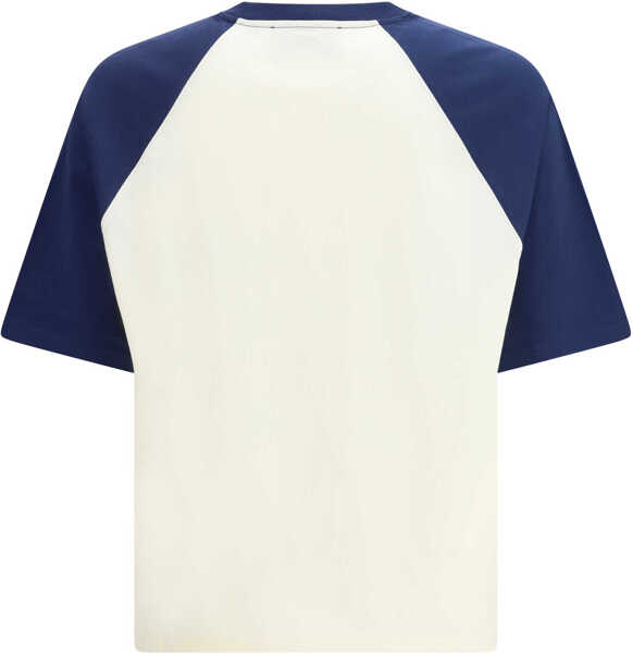 Tricouri AMI Paris Ami De Coeur T-shirt with knitted appliqu BLANC CREME/ENCRE Barbati (BM 19748006) 2