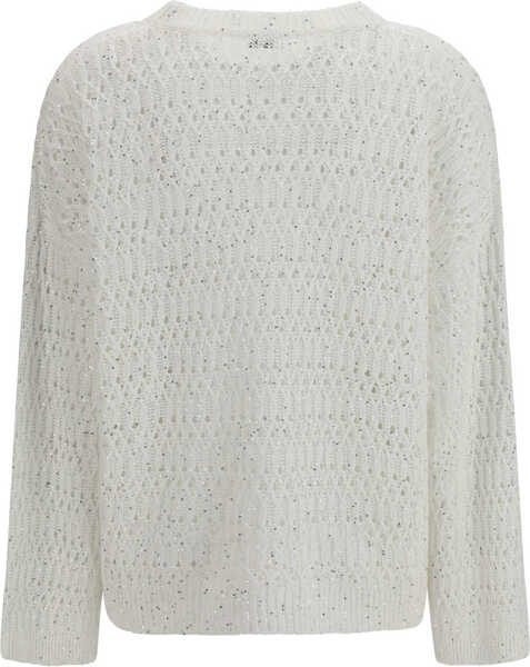 Pulovere Brunello Cucinelli Openwork Sweater BIANCO Femei (BM 19748018) 2