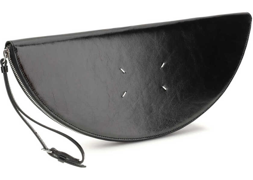 Genti plic Maison Margiela Halfmoon leather Clutch Bag BLACK Femei (BM 19748030) 2