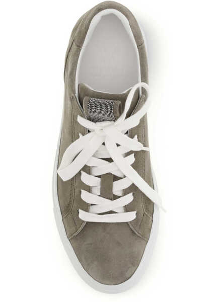 Sneakers Brunello Cucinelli Suede Sneakers with Precious Loop SAFARI Femei (BM 19748054) 4