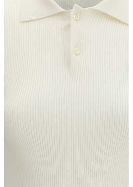 Tricouri Polo Rier Long-sleeve silk Polo WHITE KNIT Femei (BM 19748066) 3