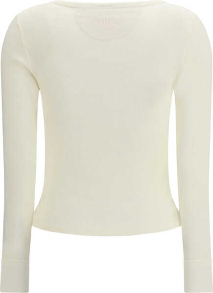 Tricouri Chloe Cotton jersey Henley T-shirt ICONIC MILK Femei (BM 19748132) 2