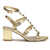 Valentino Garavani Rockstud Sandals laminated leather ANTIQUE BRASS LIGHT